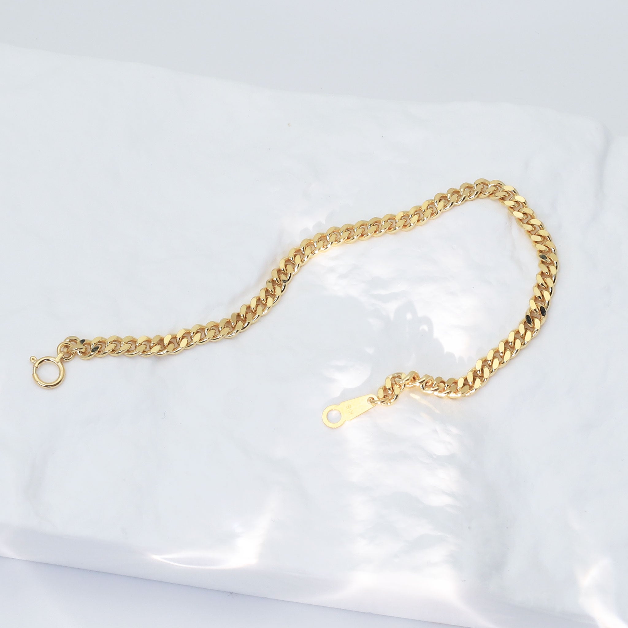 【2点限定】K18イエローゴールドブレスレット(喜平2面シングルカット/10g/18cm)≪WBCY4300≫