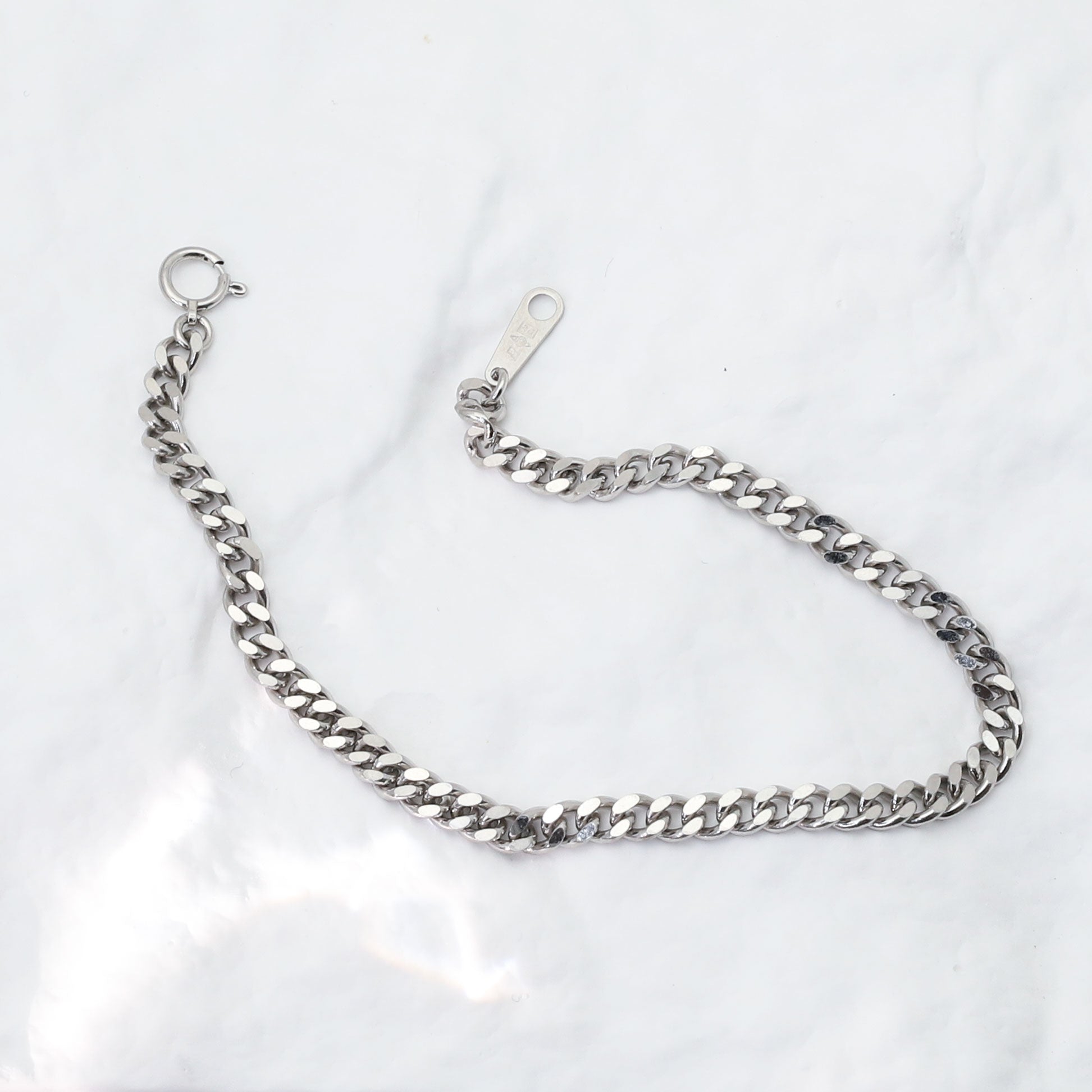 【2点限定】プラチナブレスレット(喜平2面シングルカット/10g/18cm)≪WBCY4305≫