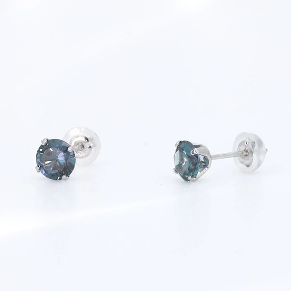 希少天然アレキサンドライトのスタッドピアス　 ラウンド　3mm 希少天然アレキサンドライトのスタッドピアス ラウンド 3mm