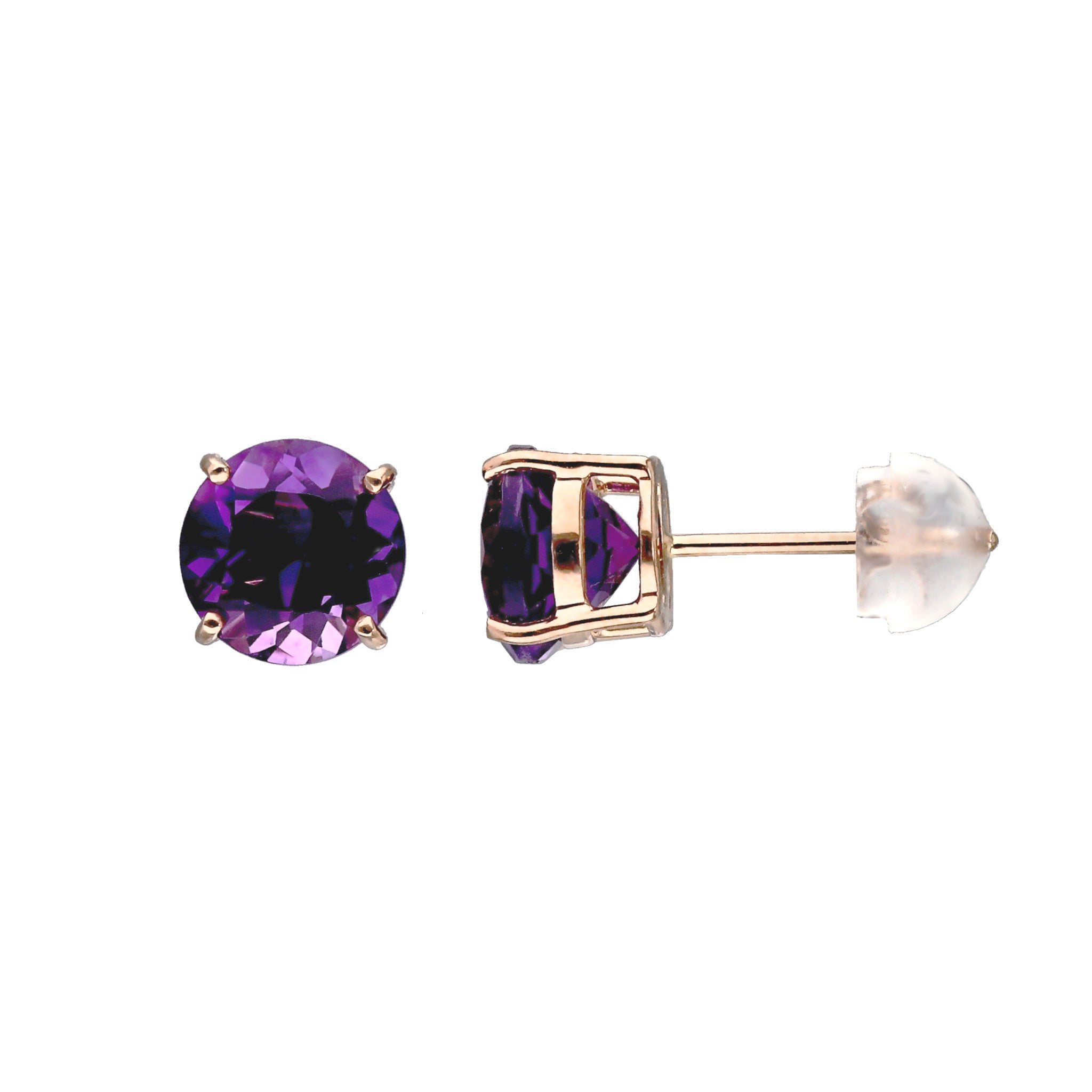 K18 アメシストピアス(スタッド/計2.0ct/2月誕生石)《WEPN4221》