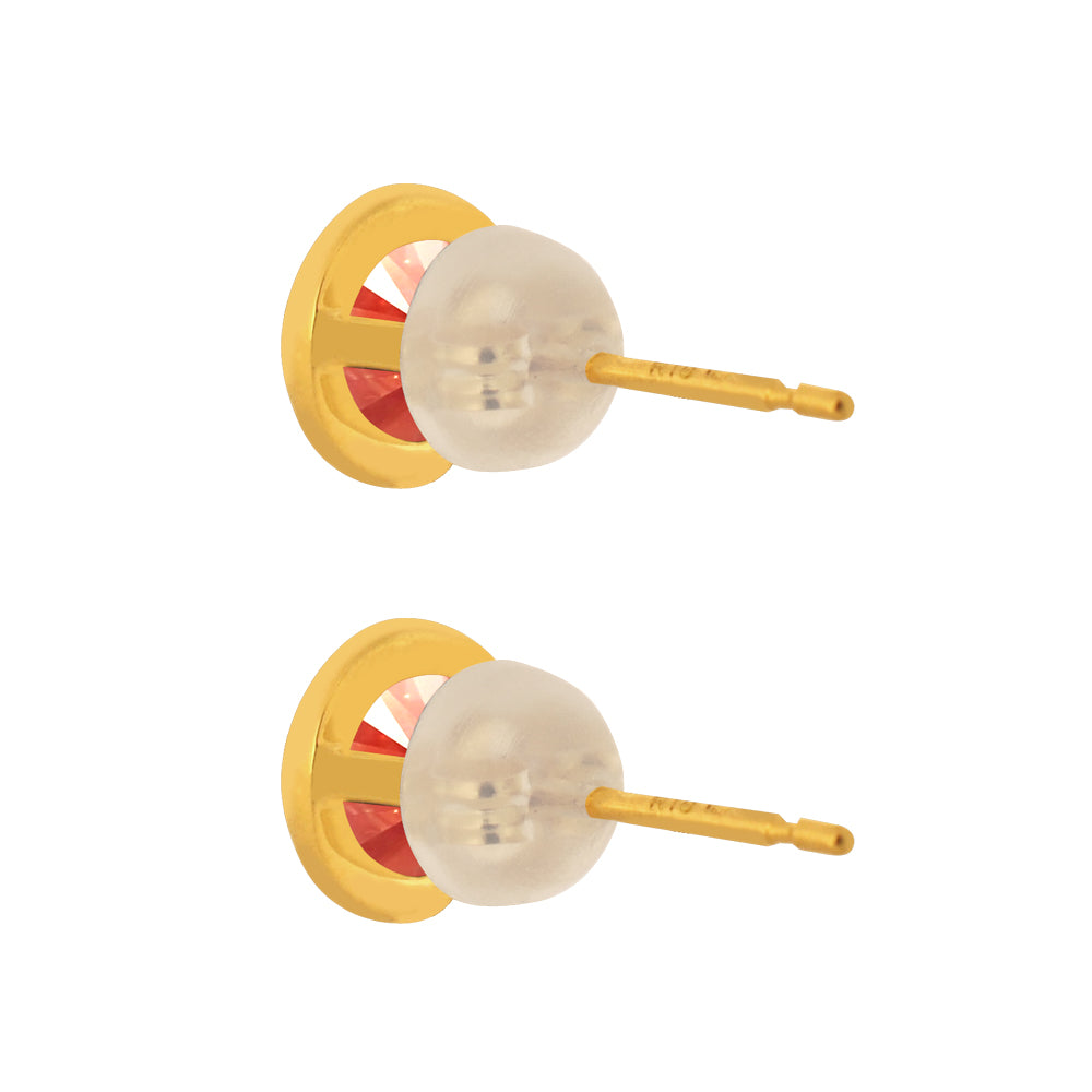 パパラチアサファイア K18ピアス(クレサンベール/1カラットUP/フクリン