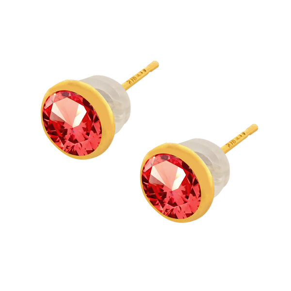 パパラチアサファイア K18ピアス(クレサンベール/1カラットUP/フクリン