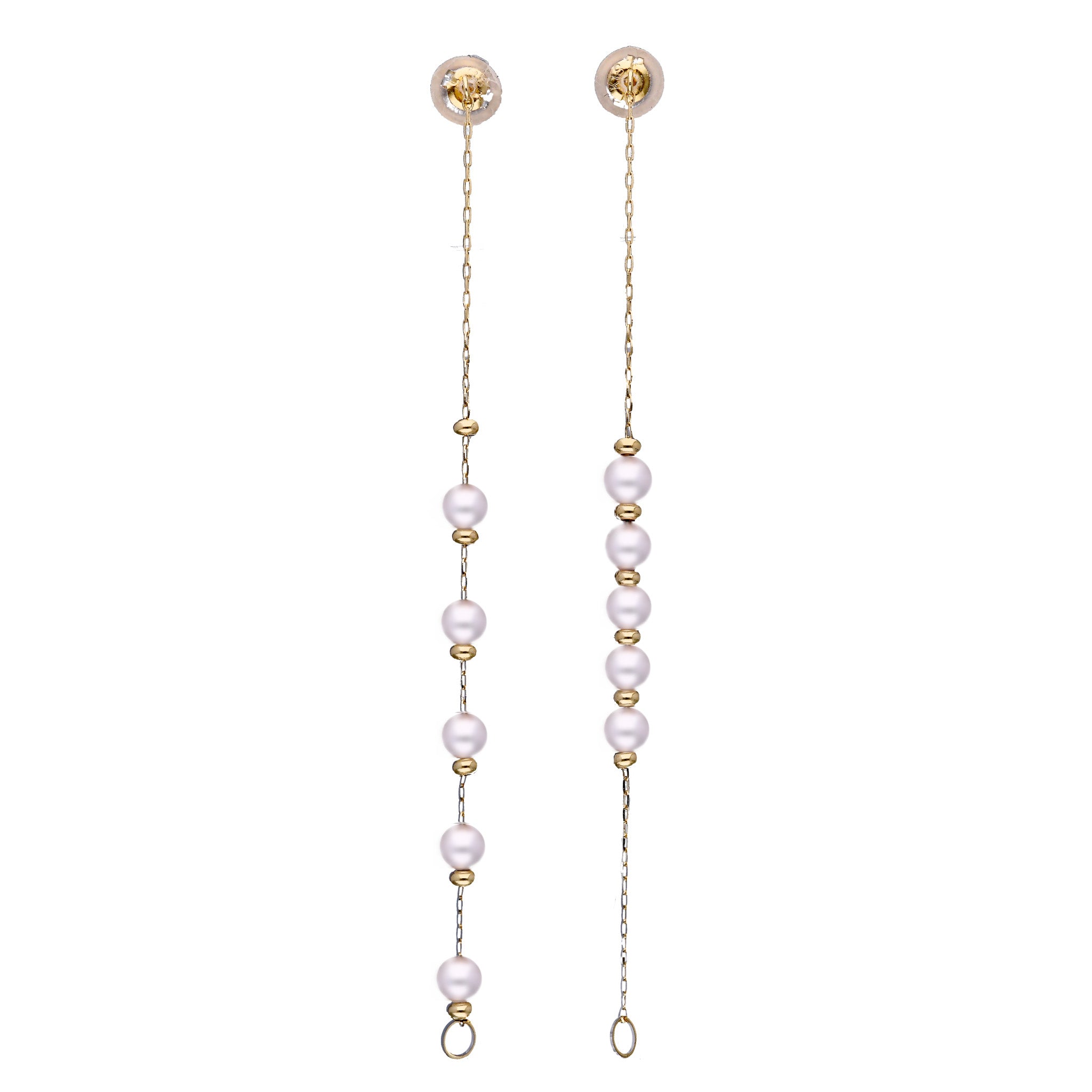 K18刻印あり　ダイヤ＆パール　ピアス DIAMOND PEARL MOON PIERCED EARRINGS(1ZP0947)K18 ピアス