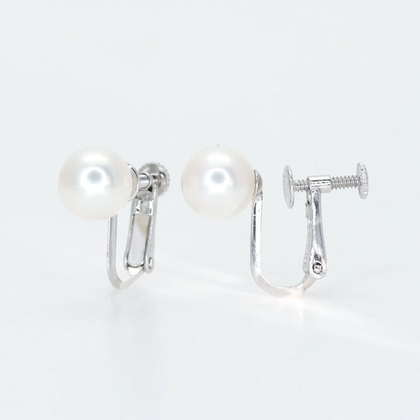 パール シルバーイヤリング(アコヤ真珠/8.0mm～8.5mm/6月誕生石