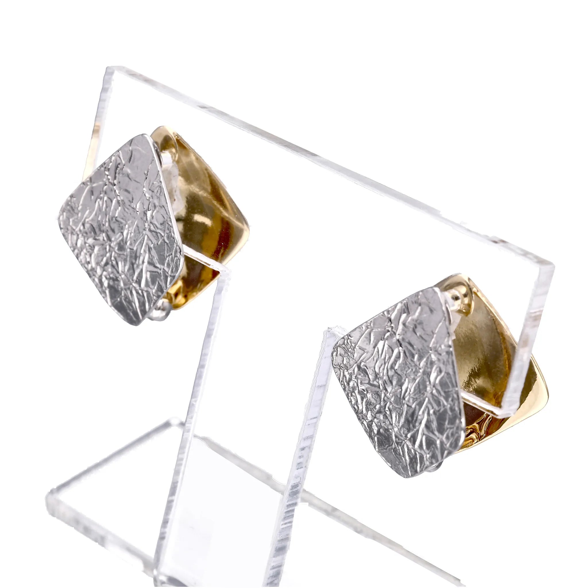 K18/Pt900 パール コンビ 2色 ひし形 ジュエリー ピアス a_079