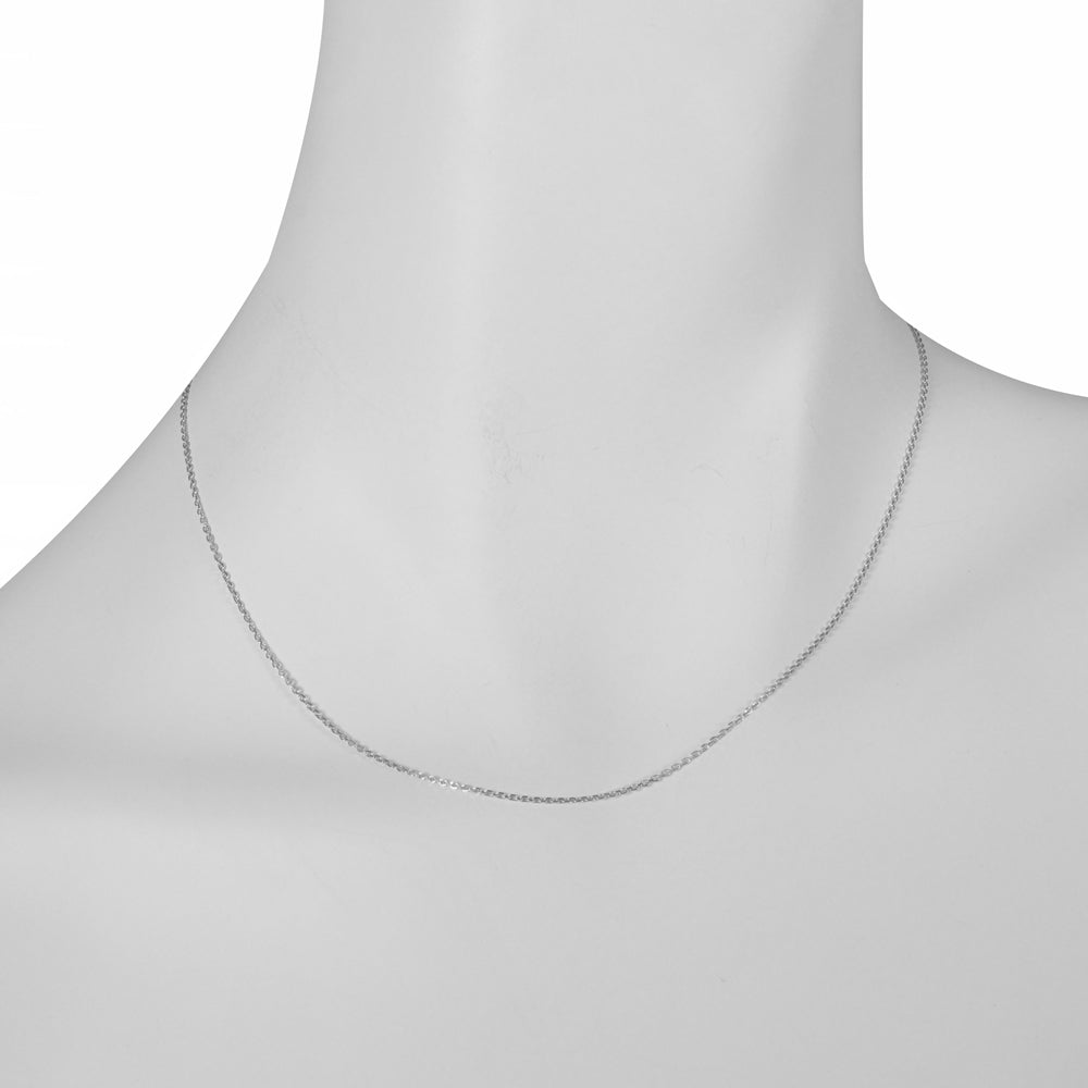 K18チェーン(ホワイトゴールド/アズキ/幅1.0mm/45cm/フリーアジャスター)