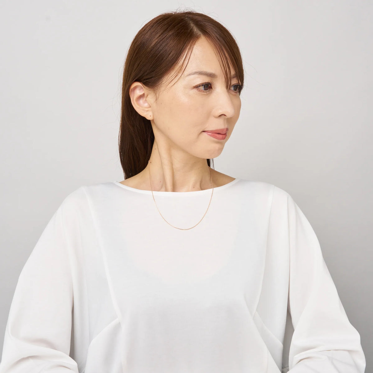 K18チェーン(ピンクゴールド/アズキ/幅1.1mm/45cm/フリーアジャスター)《WNKY3655》