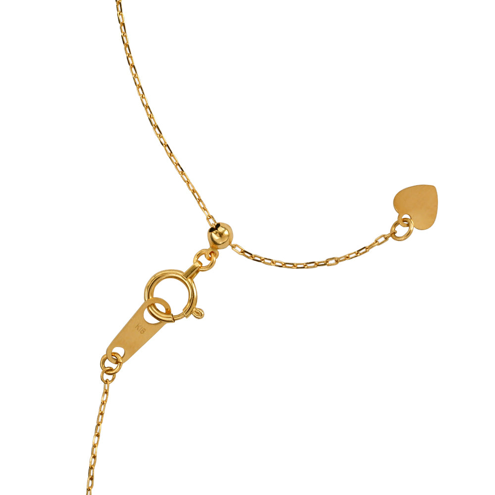 K18ネックレス(Yライン/カットボール/アズキチェーン)《WNKY3660》