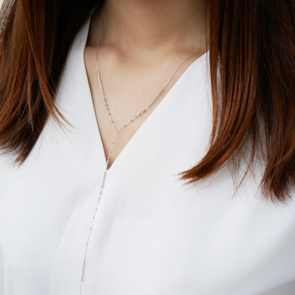 プラチナネックレス(Yライン/アズキチェーン)《WNKY3663》