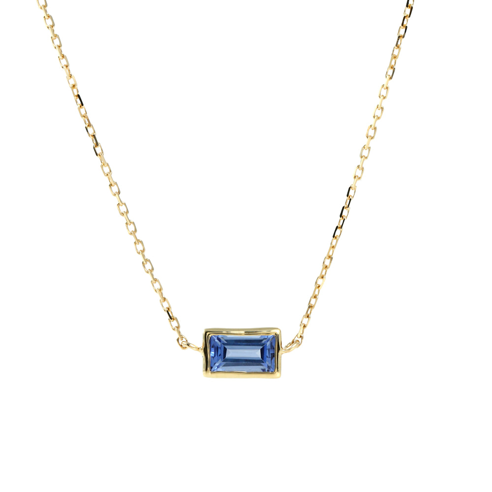 京セラ クレサンベール k18YG サファイア 1.48CT ネックレス 天然石 