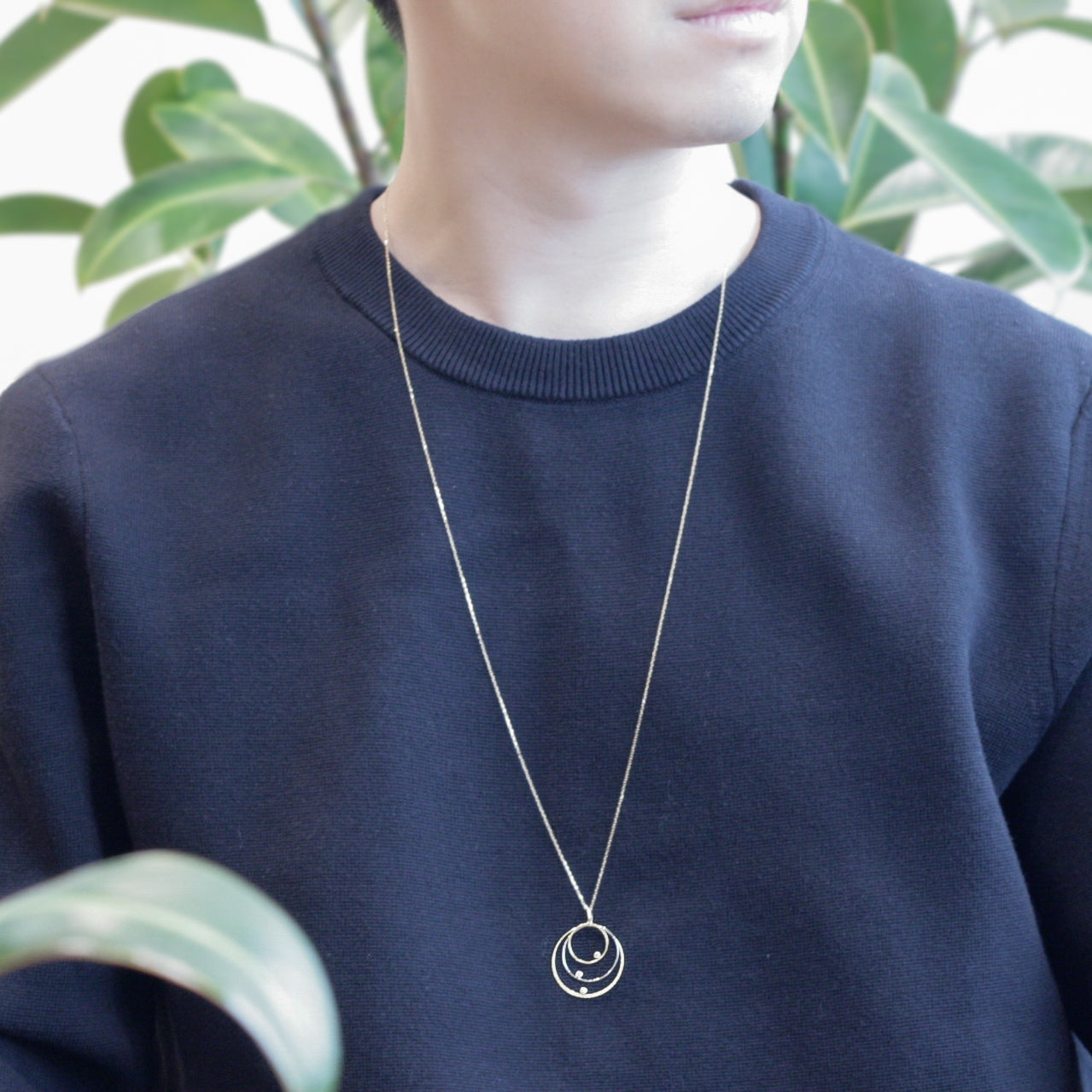 ダイヤモンド K18 /プラチナネックレス(ロング/4月誕生石)《WPDD3112》