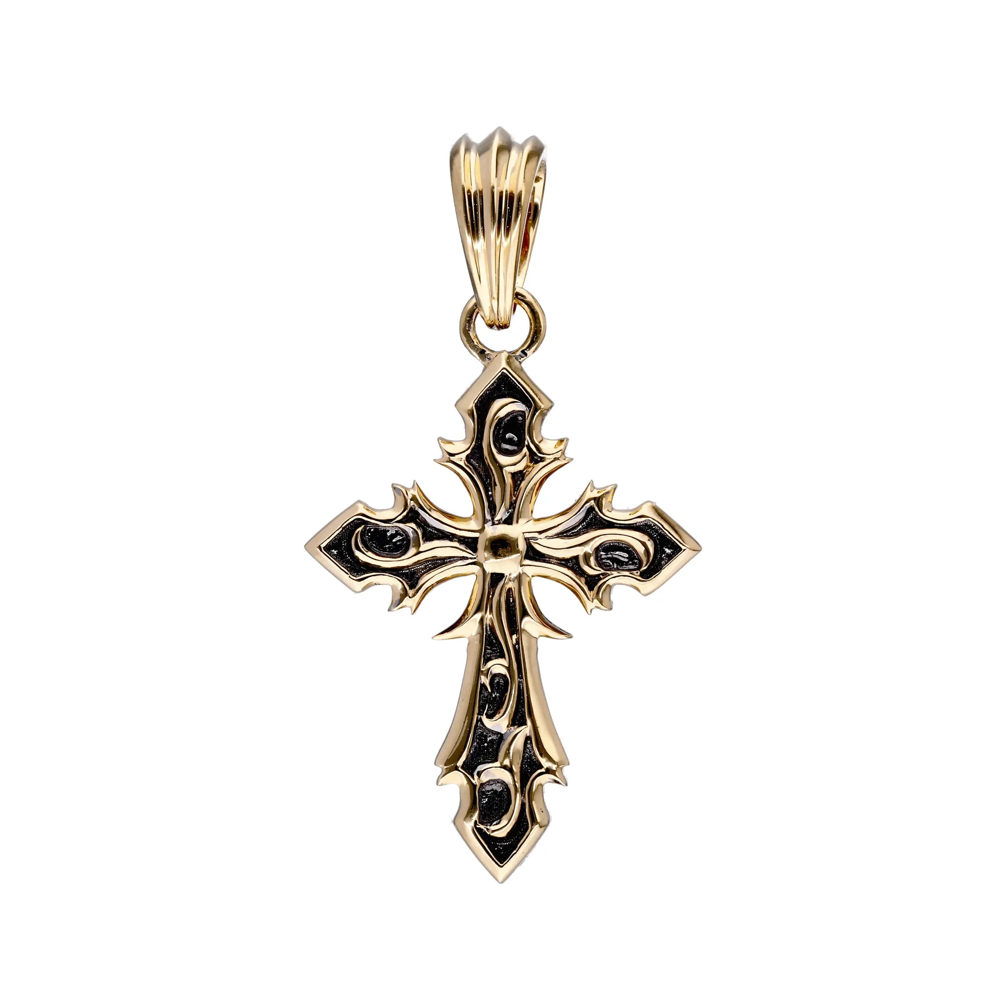 ダイヤで描いたクロスモチーフ ネックレス45cm K18YG BlueStar K18YG サファイア ダイヤモンド パール クロスモチーフ