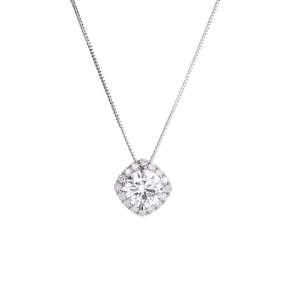 ダイヤモンド プラチナネックレス(ラボグロウン/取り巻き/2.00ct/鑑別書付)《WPDG0020》