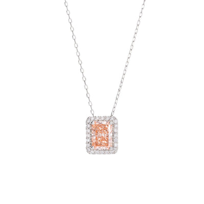 ピンクダイヤモンド プラチナネックレス(ラボグロウン/ヘイロー/2.00ct/鑑別書付)《WPDG0025》