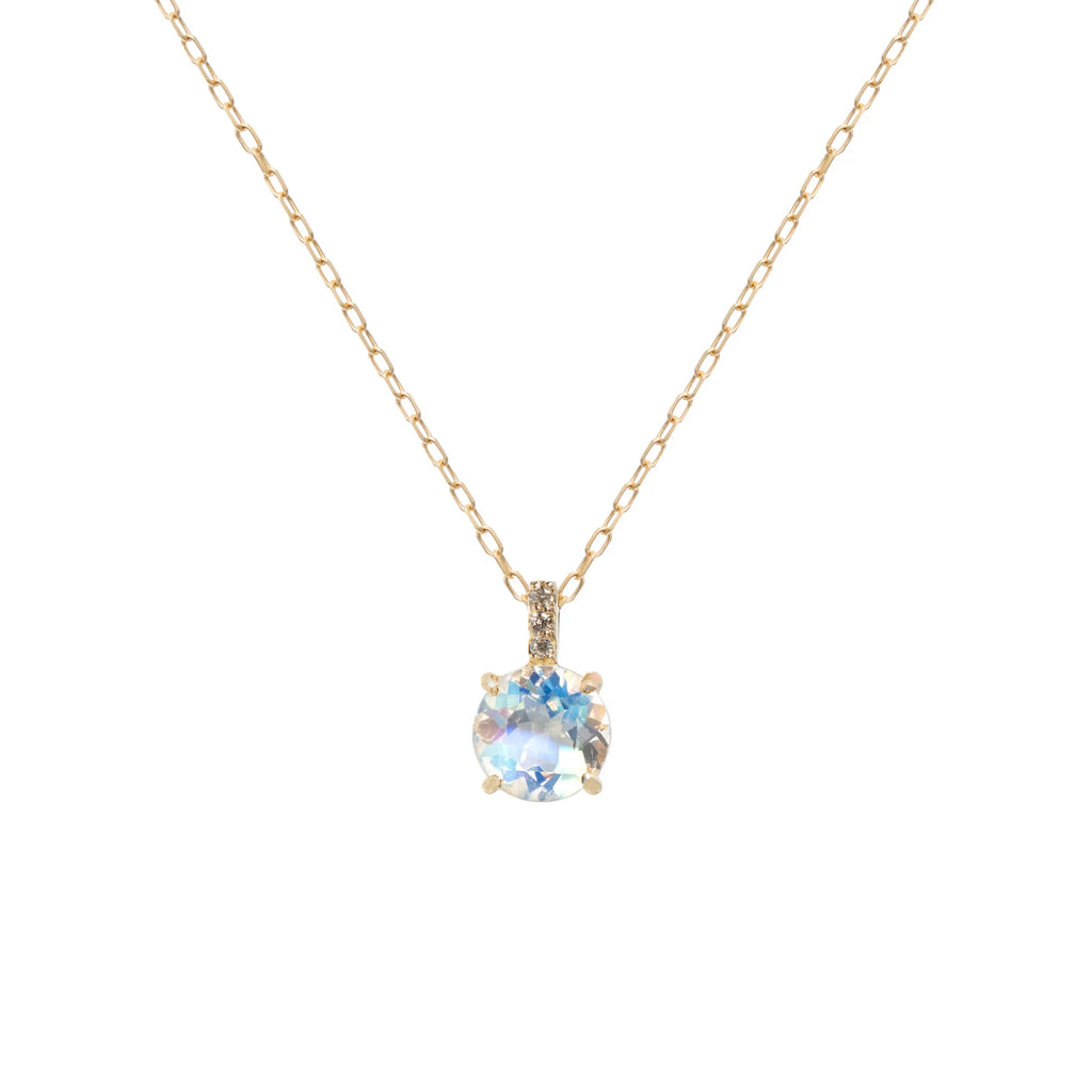 アンデシンラブラドライト/ダイヤモンド K18ネックレス（ラウンド