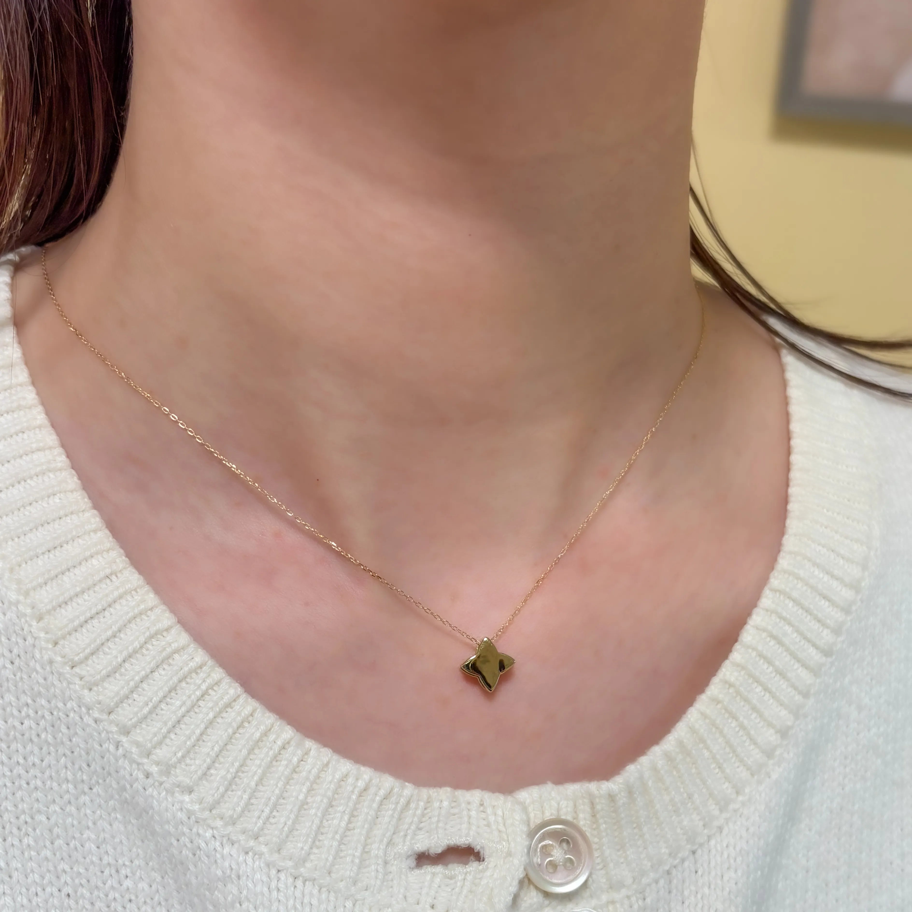 パパラチアサファイア K18ネックレス(クレサンベール/フラワー/フクリン/9月誕生石)《WPDP4204》