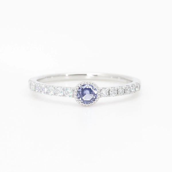 ライトブルーサファイア プラチナリング（ウォーターオパール