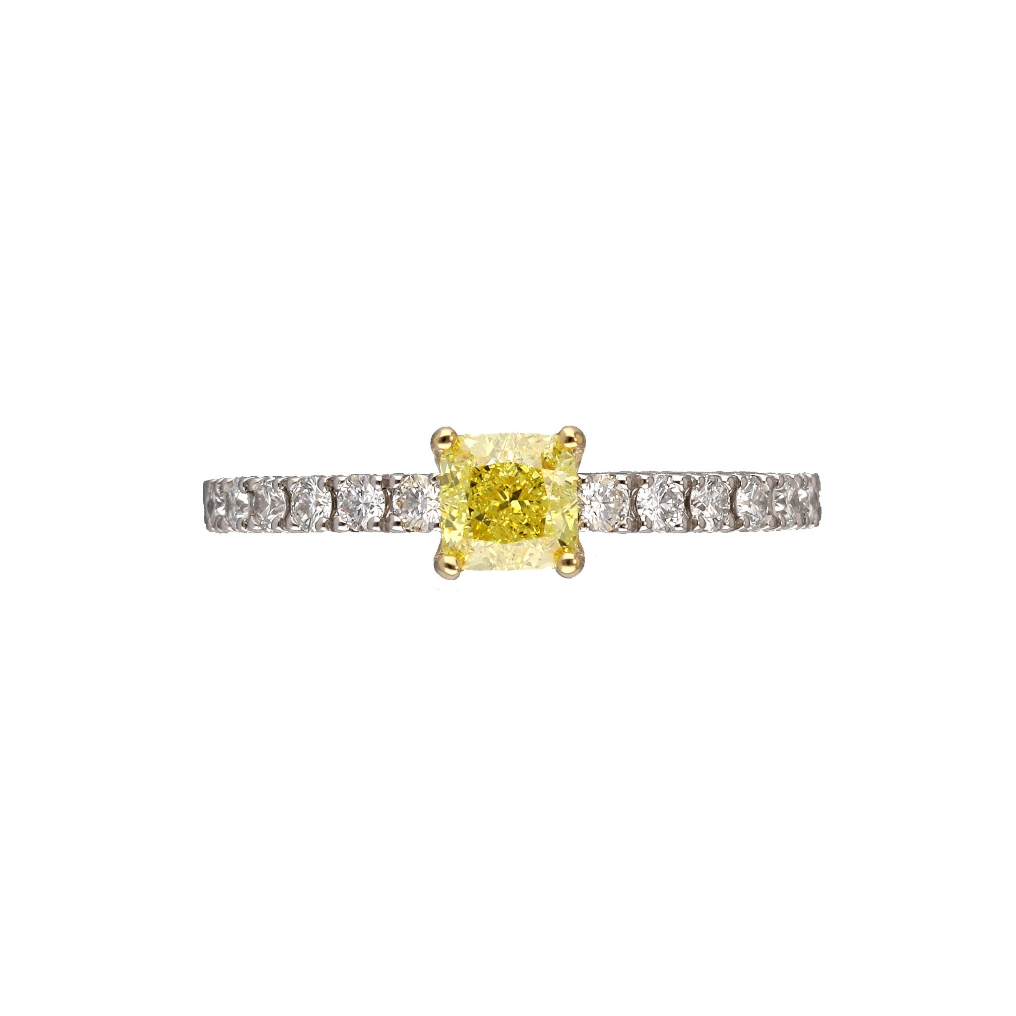 イエローダイヤモンド/ダイヤモンド プラチナリング（F.V.Y/0.5ct/4月誕生石/グレーディングレポート付き)《WRGD4258》