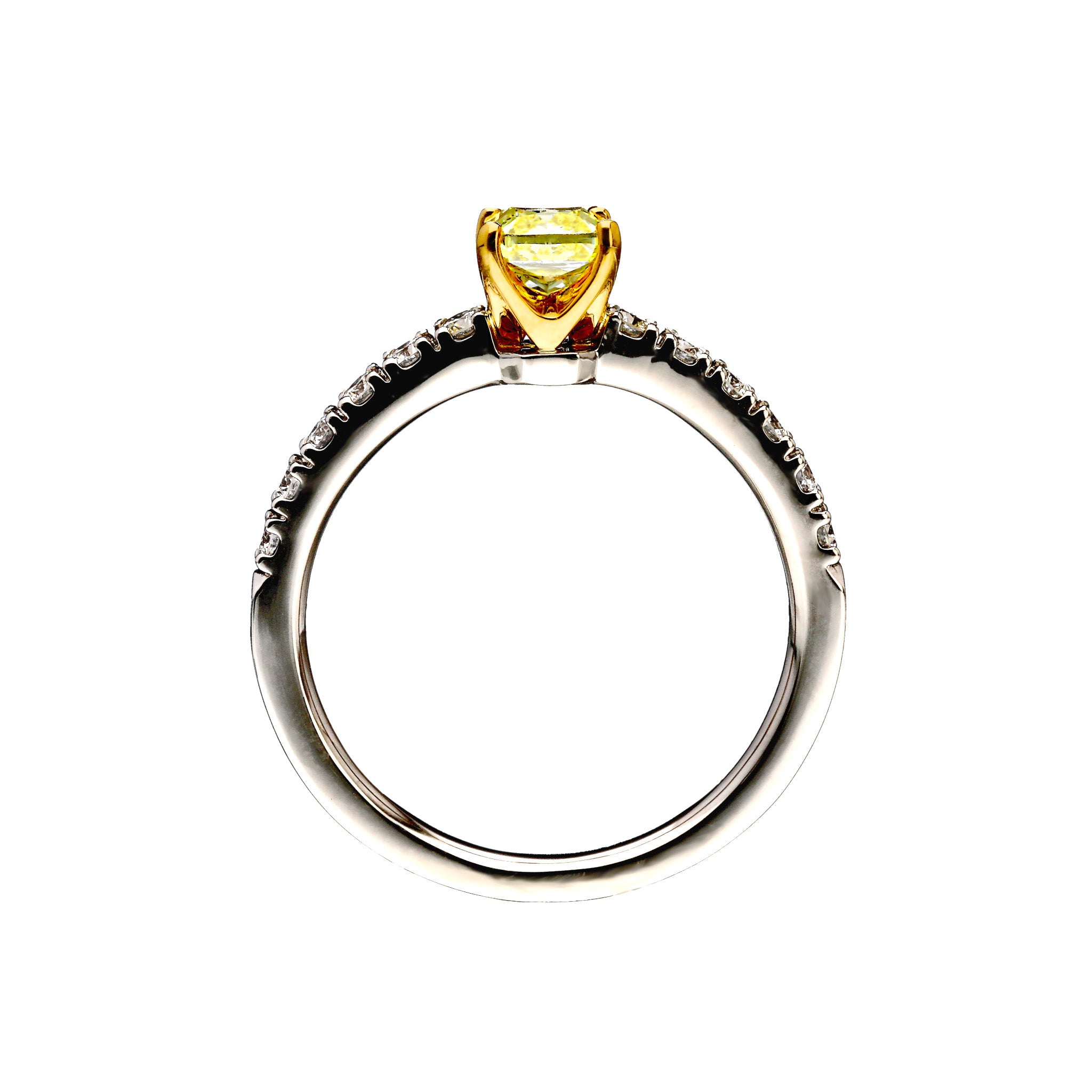 イエローダイヤモンド/ダイヤモンド プラチナリング（F.V.Y/0.5ct/4月誕生石/グレーディングレポート付き)《WRGD4258》