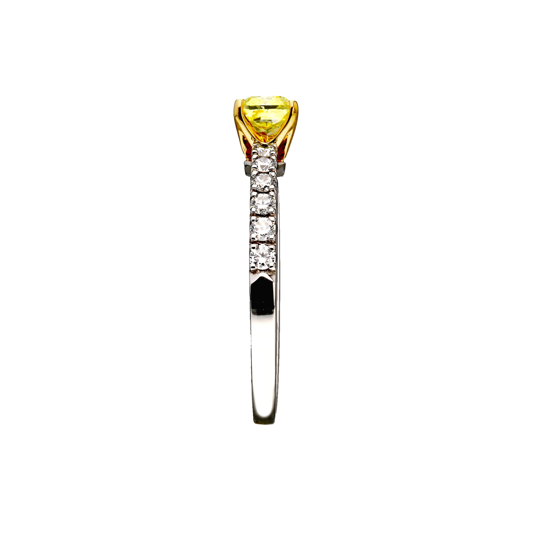 イエローダイヤモンド/ダイヤモンド プラチナリング（F.V.Y/0.5ct/4月誕生石/グレーディングレポート付き)《WRGD4258》