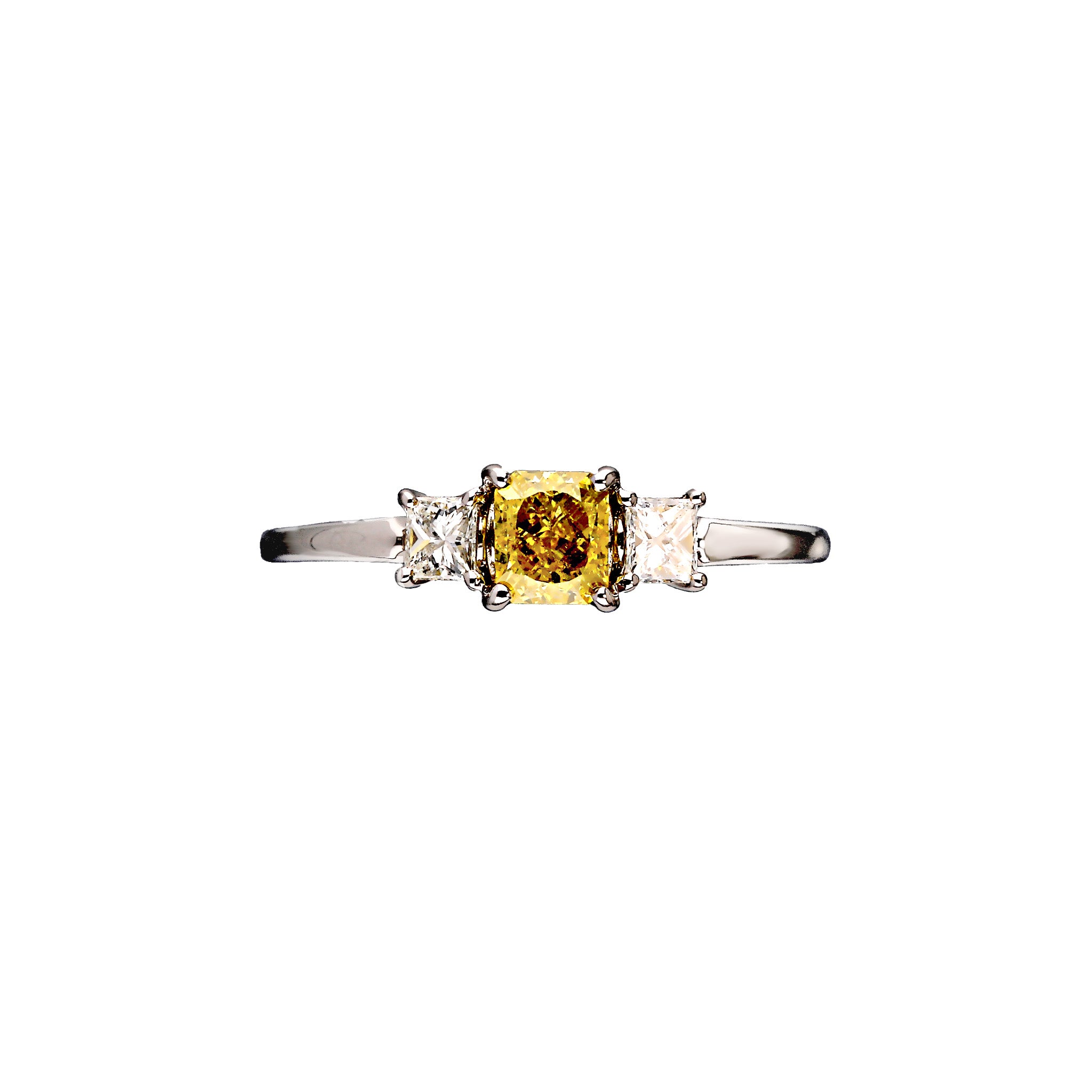 イエローダイヤモンド/ダイヤモンド プラチナリング（F.V.Y/0.44ct/グレーディングレポート付)《WRGD4261》