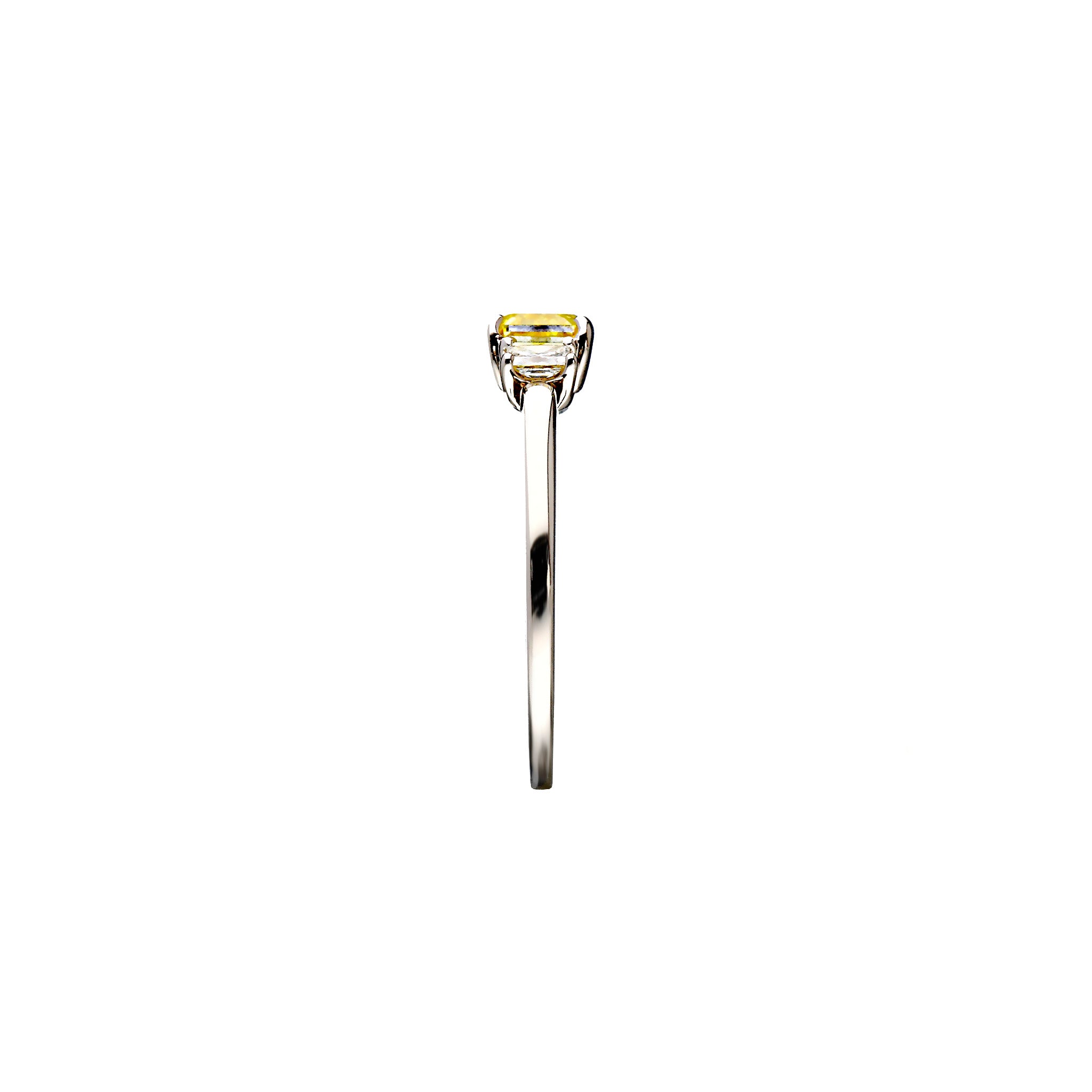 イエローダイヤモンド/ダイヤモンド プラチナリング（F.V.Y/0.44ct/グレーディングレポート付)《WRGD4261》