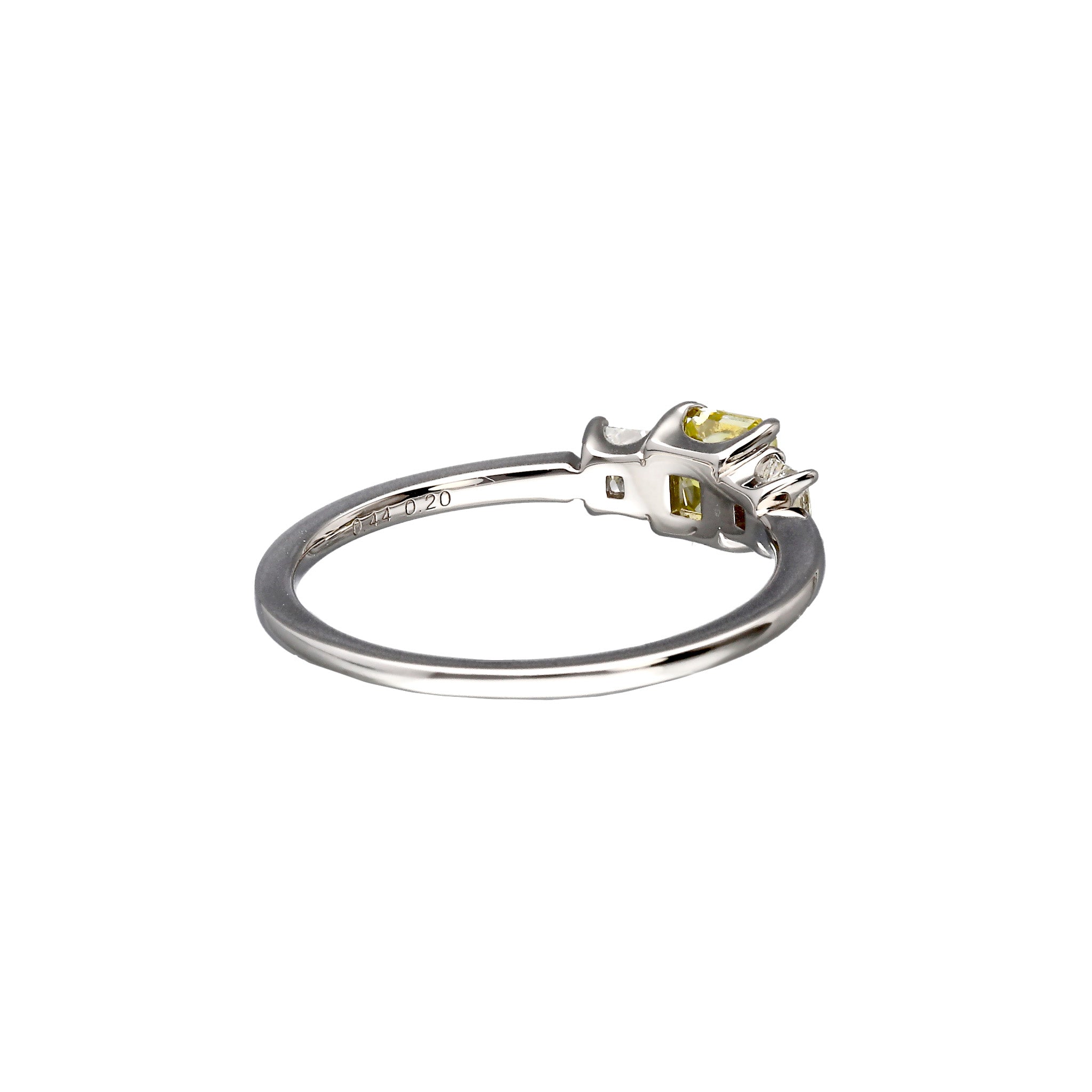 イエローダイヤモンド/ダイヤモンド プラチナリング（F.V.Y/0.44ct/グレーディングレポート付)《WRGD4261》