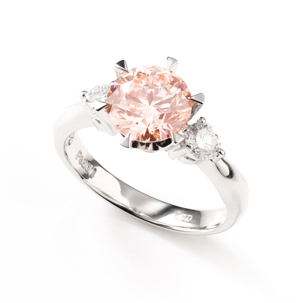 ピンクダイヤモンド プラチナリング(ラボグロウン/2.00ct/鑑別