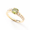 グリーンダイヤモンド K18リング(ラボグロウン/ウェーブ/1.04ct/鑑別書付)《WRGG0029》