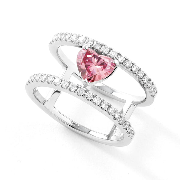 ピンクダイヤモンド/ダイヤモンド プラチナリング(ラボグロウン ピンクダイヤモンド/ダイヤモンド プラチナリング(ラボグロウン