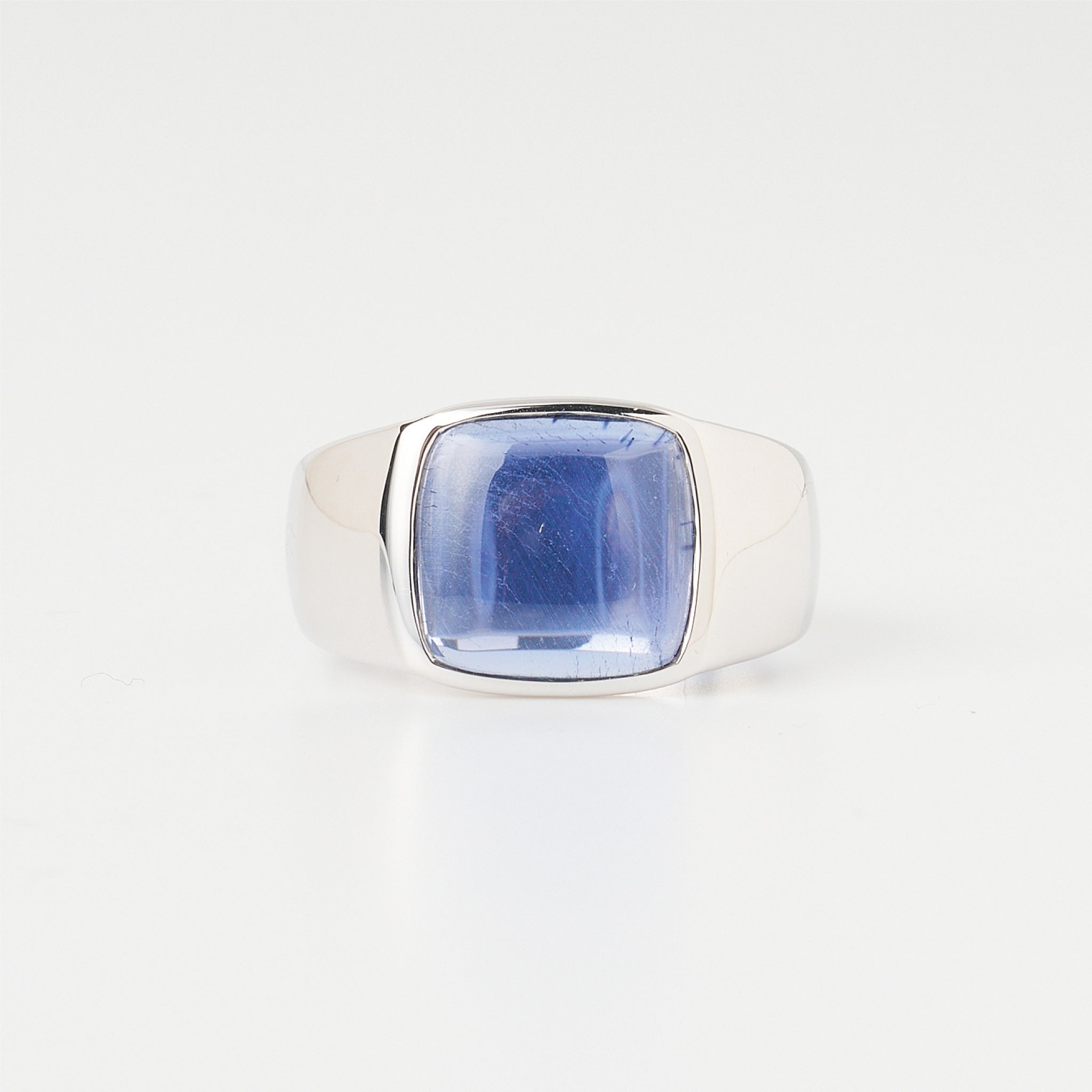 サファイア シルバーリング(LGS/Bloom/クッション)《WRGGS014》