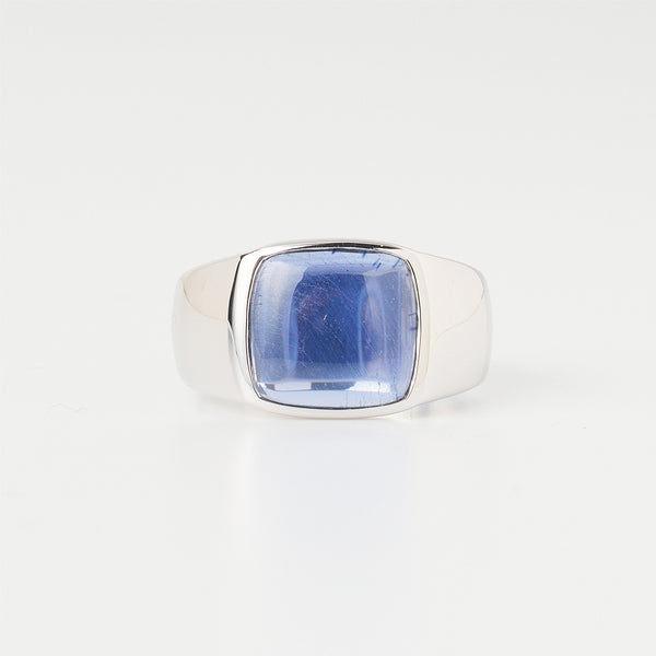 サファイア シルバーリング(LGS/Bloom/クッション)《WRGGS014