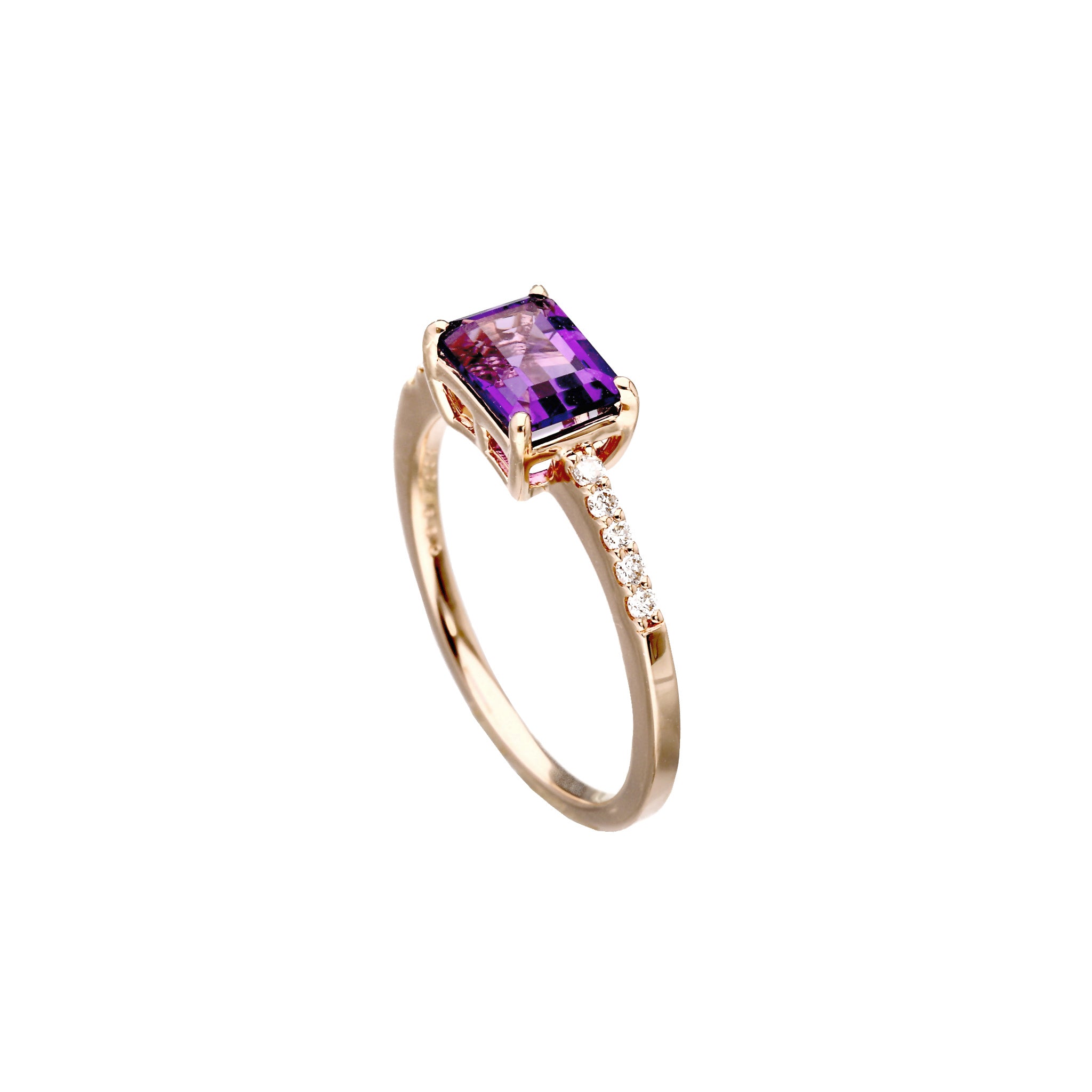 1550 オススメ‼️K18 パープルスピネルリング 美品】K18 ダイヤ/パープルスピネル リング K18 アメシスト