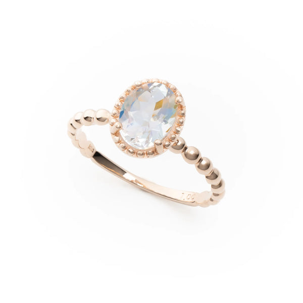 アンデシンラブラドライト K18リング（オーバルカット/ミル打ち