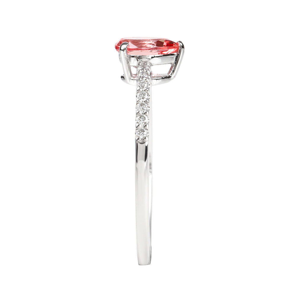パパラチアサファイア　ダイヤモンド　プラチナリング 12号 パパラチアサファイア 0.85ct ダイヤモンド 1.0ct プラチナ