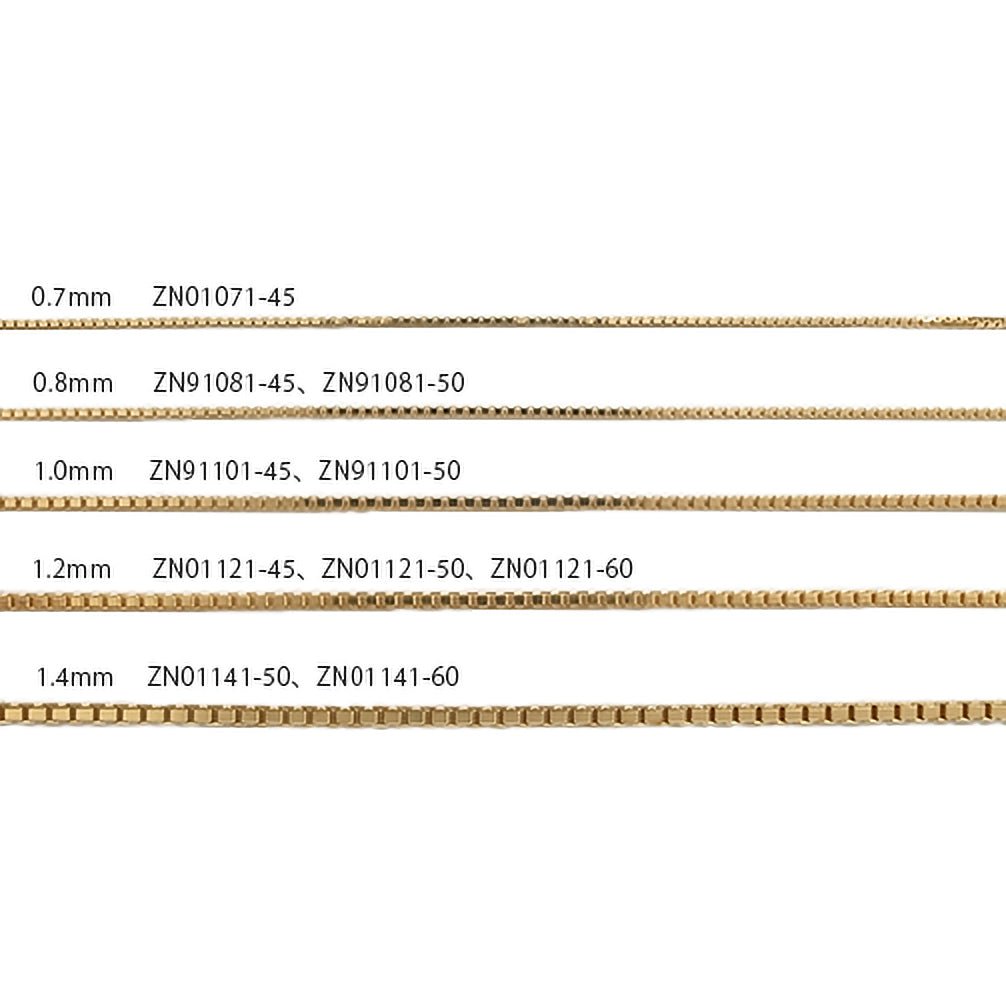 K18チェーン(イエローゴールド/ベネチアン/幅1.2mm/60cm/フリーアジャスター)《ZN01121-60》