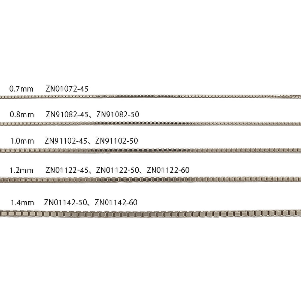 K18チェーン(ホワイトゴールド/ベネチアン/幅1.2mm/60cm/フリーアジャスター)《ZN01122-60》