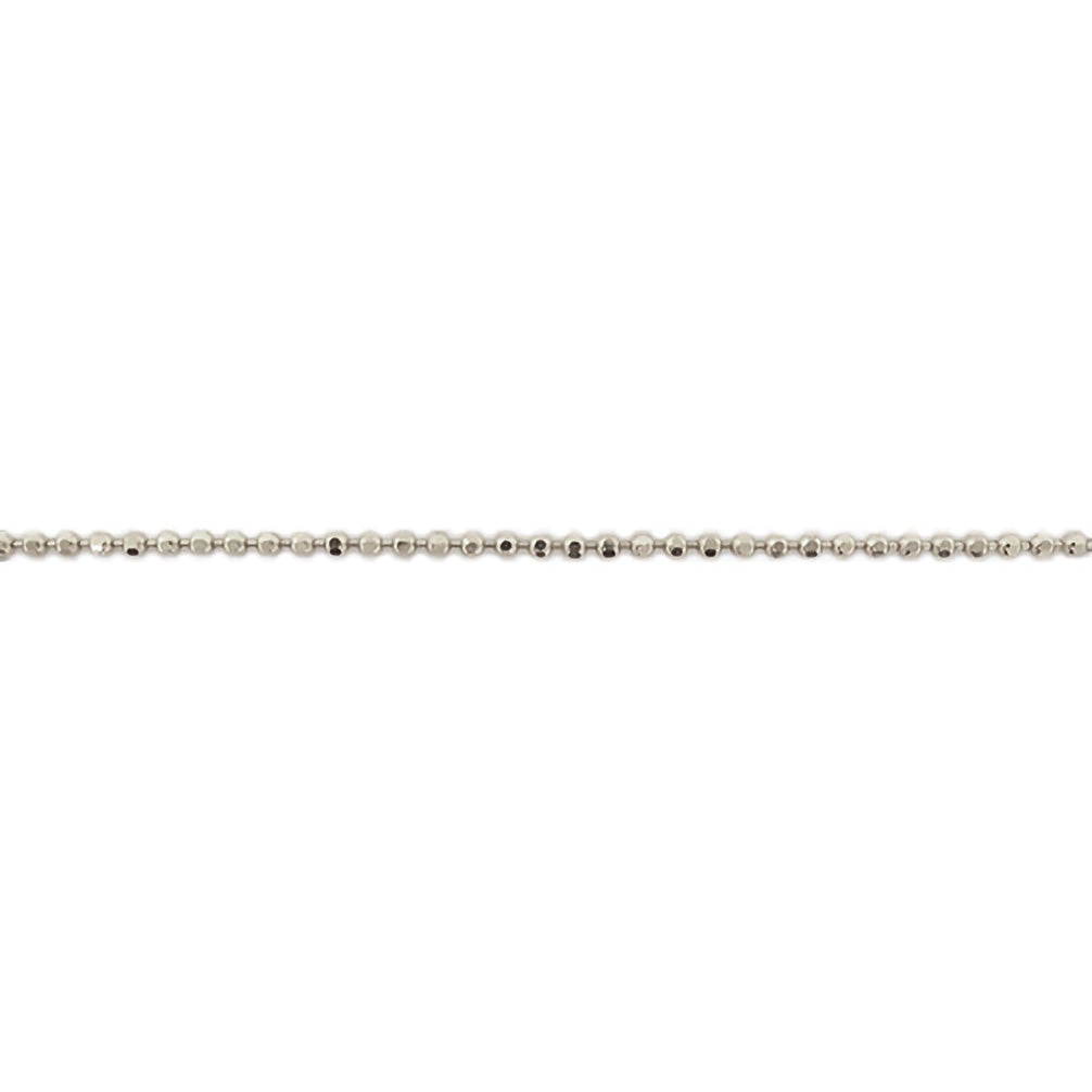 K18チェーン(ホワイトゴールド/カットボール/幅1.2mm/45cm/フリーアジャスター)