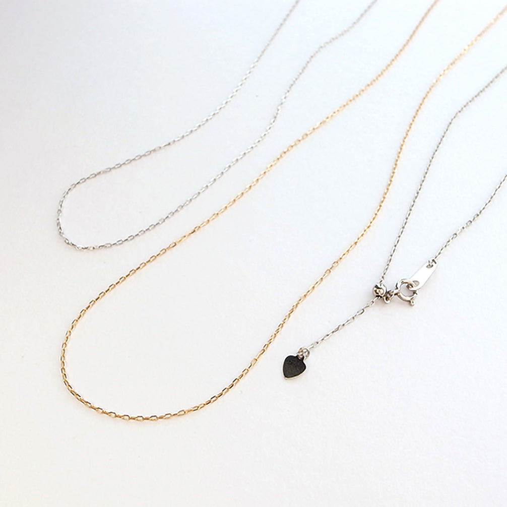 K18チェーン(ホワイトゴールド/カットアズキ/幅1.0mm/45cm/フリーアジャスター)《ZN03102-45》