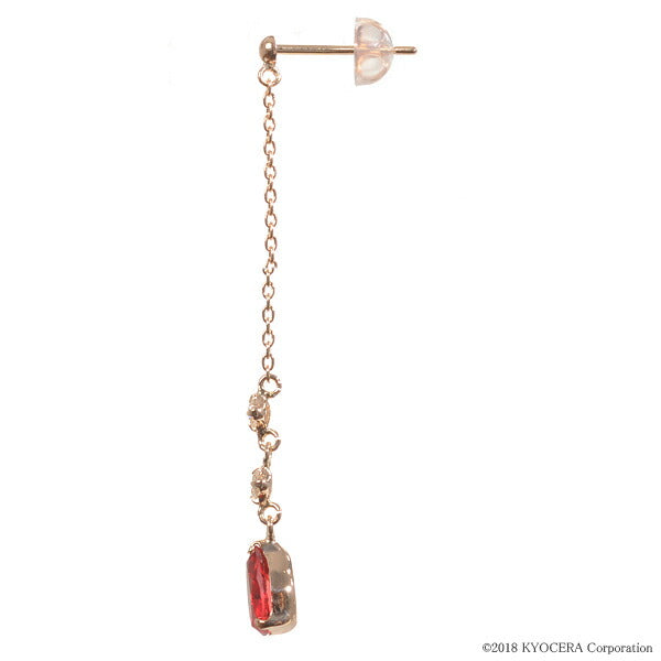 ルビー/ダイヤモンド K18ピアス(クレサンベール/ペアシェイプ
