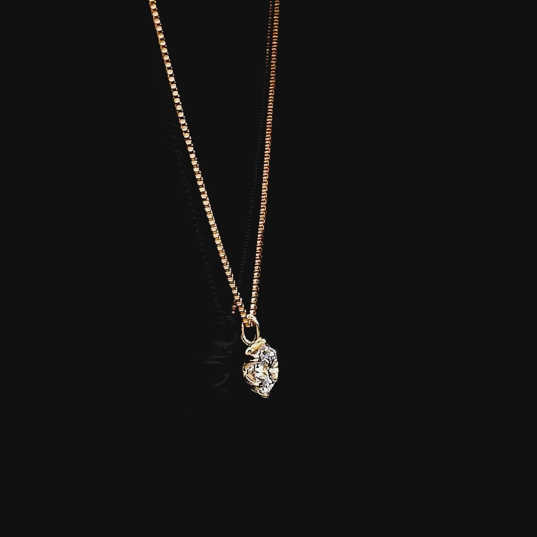 ダイヤモンド K18ネックレス(0.3カラット/Dカラー/SI2UP/EX/YG/一粒/4月誕生石/GIA鑑定書付き）《JPDD1965》