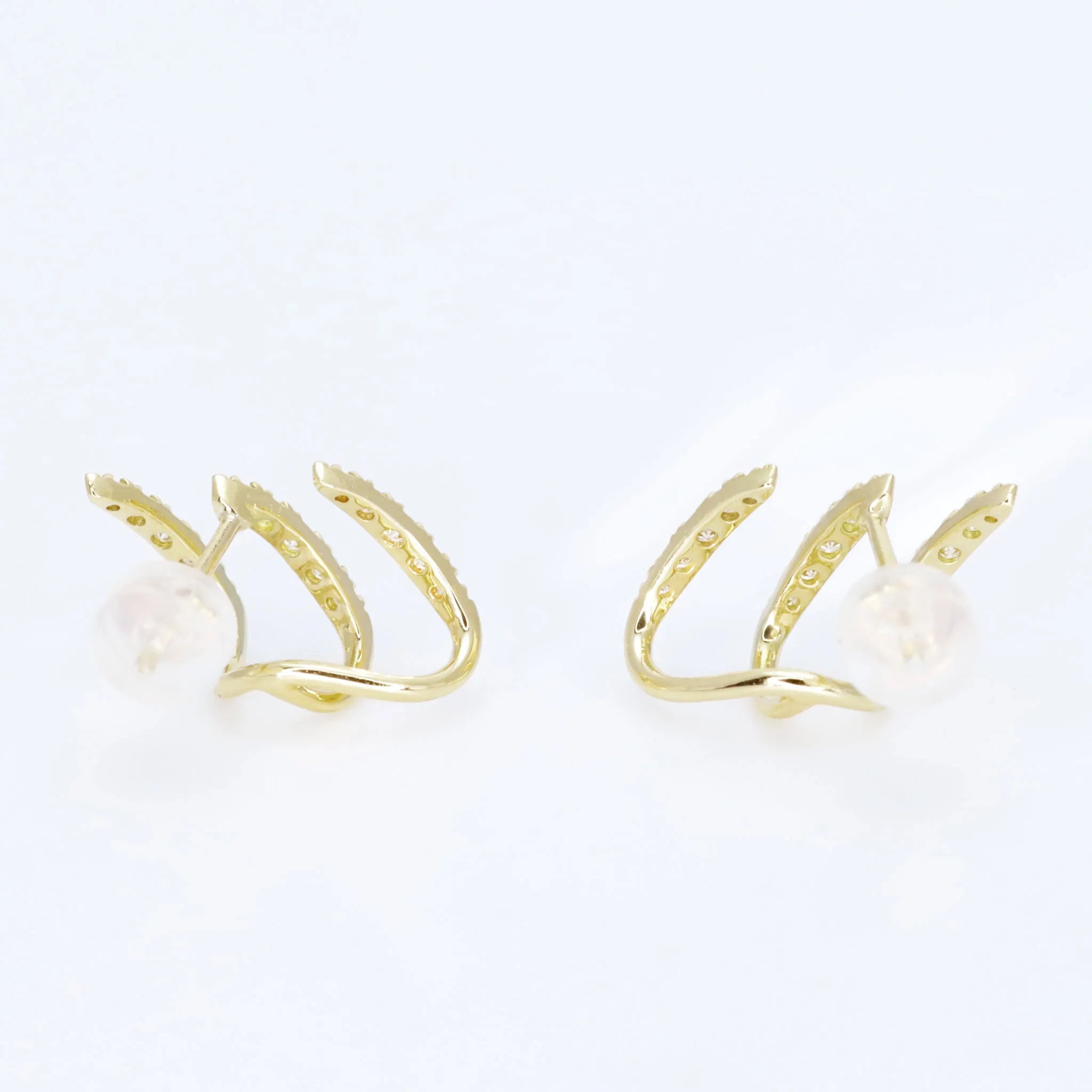 ダイヤモンド K18ピアス(計0.26ct/イエローゴールド/３連風)《WEPD4317》
