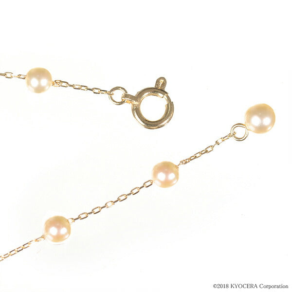 パール K14ネックレス(アコヤ真珠/ベビーパール/3.0mm～4.0mm/ステーション/6月誕生石)《WNKQ2890》
