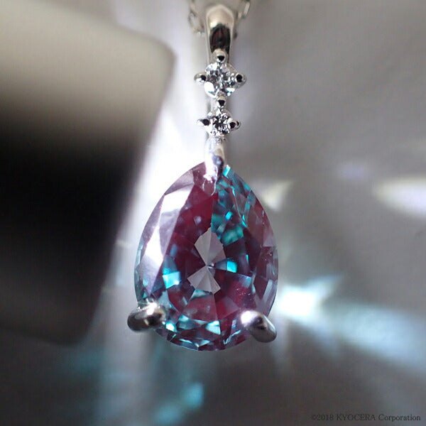 アレキサンドライト/ダイヤモンド K18ネックレス(クレサンベール/ペア