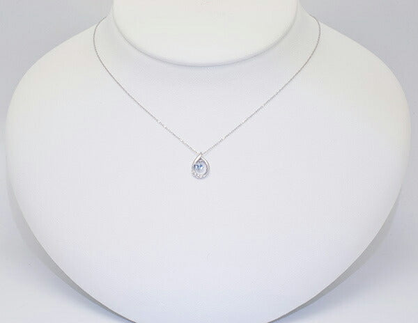 ネックレス ブルートパーズ/ダイヤモンド K18ネックレス(雫モチーフ/11月