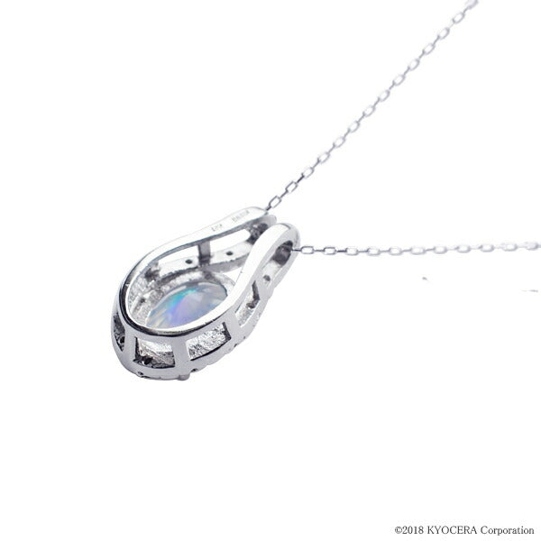 ウォーターオパール/ダイヤモンド K18ネックレス(クレサンベール/オーバル/10月誕生石)《WPDW2944》
