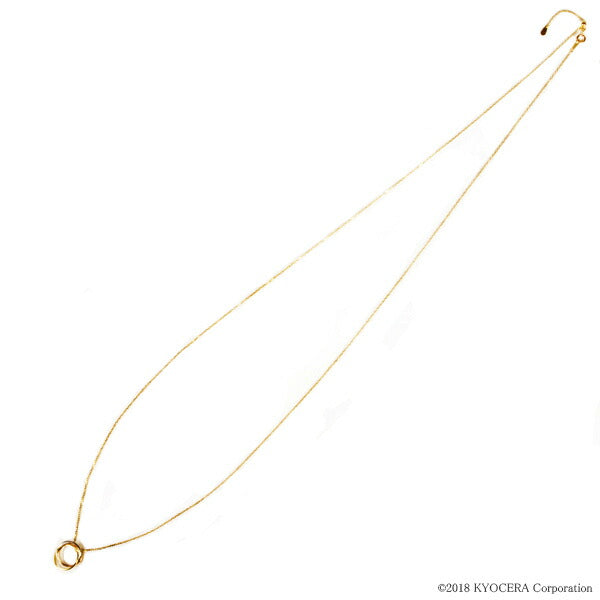 K18 /プラチナネックレス(ロング/マルチカラー/3連リング)《WPDY3116